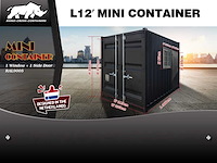 Rhino-cross-containers 12ft mini container met deur en raam - afbeelding 4 van  5