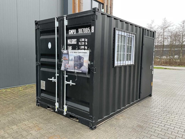Rhino-cross-containers 12ft mini container met deur en raam - afbeelding 1 van  13