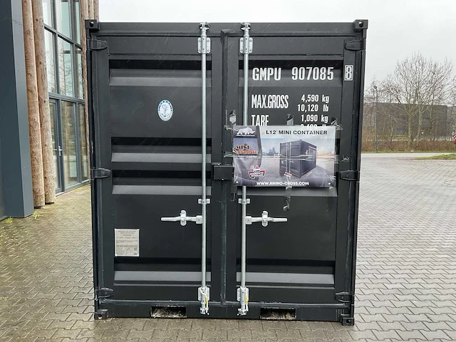 Rhino-cross-containers 12ft mini container met deur en raam - afbeelding 12 van  17
