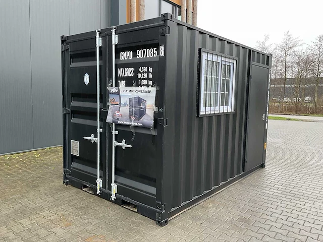 Rhino-cross-containers 12ft mini container met deur en raam - afbeelding 1 van  17