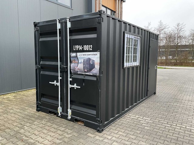 Rhino-cross-containers 14ft mini container met deur en raam - afbeelding 1 van  18