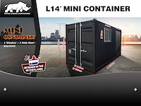 Rhino-cross-containers 14ft mini container met deur en raam - afbeelding 8 van  11