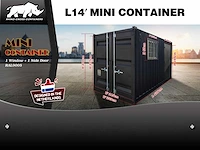 Rhino-cross-containers 14ft mini container met deur en raam - afbeelding 9 van  20