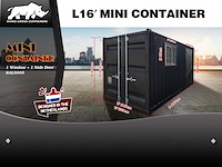 Rhino-cross-containers 16ft mini container met deur en raam - afbeelding 12 van  19