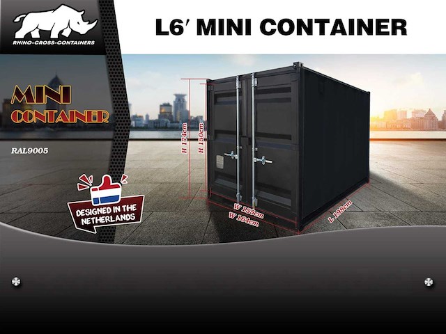 Rhino-cross-containers 6ft mini container - afbeelding 15 van  16