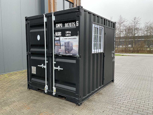 Rhino-cross-containers 9ft mini container met deur en raam - afbeelding 1 van  18