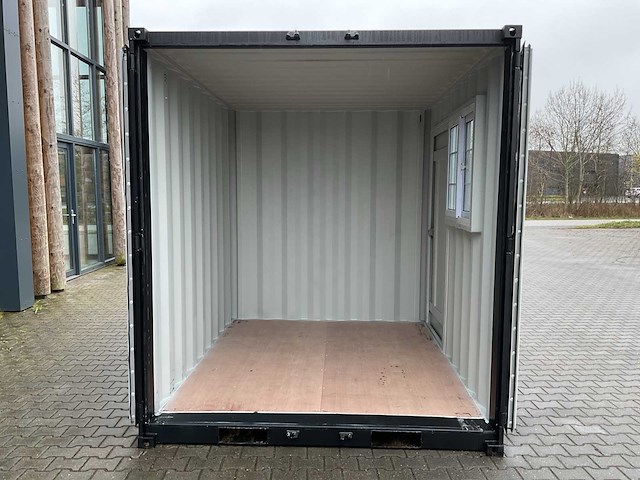 Rhino-cross-containers 9ft mini container met deur en raam - afbeelding 3 van  10