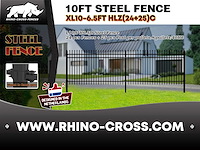 Rhino-cross-fences xl10-6.5hlz (24+25)c 72 m stalen hekwerk - afbeelding 9 van  9