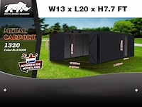Rhino-cross-garages 1320 6,02x3,9x2,32 m garage/loods compleet met wand- en dakpanelen - afbeelding 4 van  4