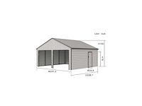 Rhino-cross-garages 2119 5,8x6,3x3,76 m zwart garage/loods compleet met wand- en dakpanelen - afbeelding 1 van  3