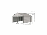 Rhino-cross-garages 2119 5,8x6,3x3,76 m zwart garage/loods compleet met wand- en dakpanelen - afbeelding 3 van  4