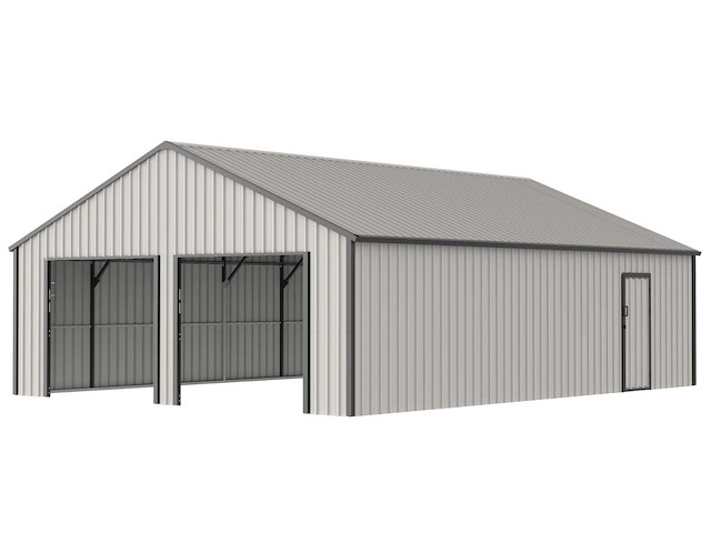 Rhino-cross-garages 2322 6,7x7x3,76 m zwart garage/loods compleet met wand- en dakpanelen - afbeelding 1 van  3