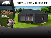 Rhino-cross-garages 2322 6,7x7x3,76 m zwart garage/loods compleet met wand- en dakpanelen - afbeelding 4 van  4