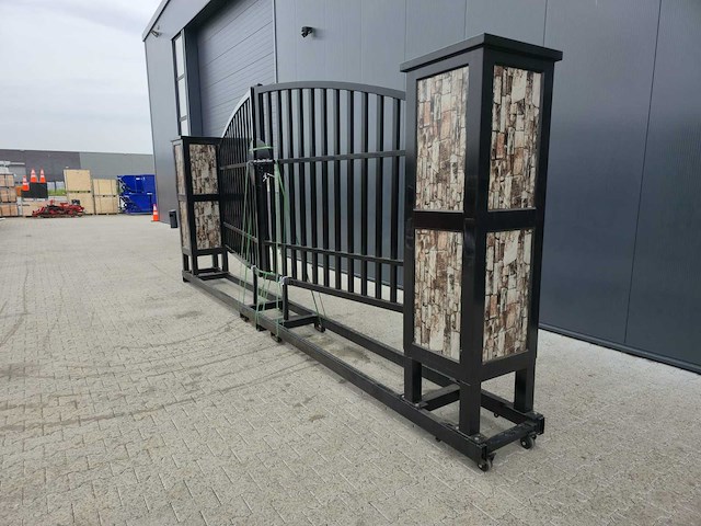 Rhino-cross-gates 600 cm toegangspoort/hek compleet met palen - afbeelding 5 van  10