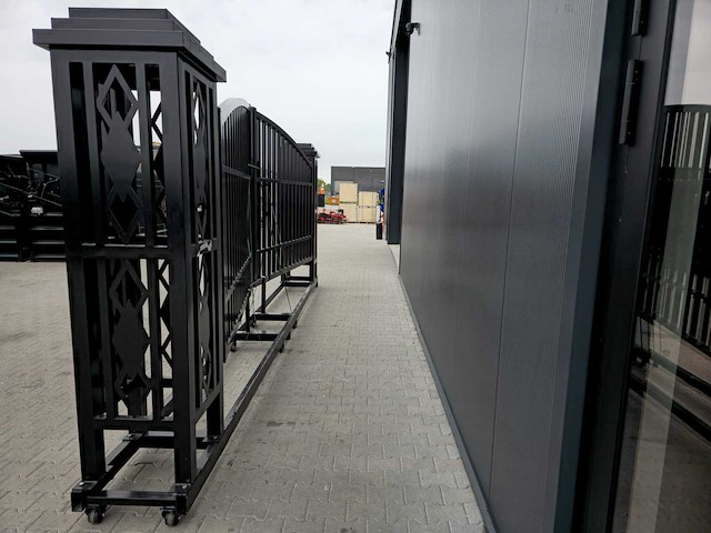 Rhino-cross-gates 600 cm toegangspoort/hek compleet met palen - afbeelding 5 van  6