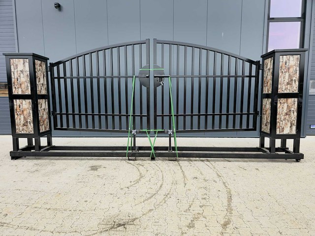 Rhino-cross-gates 600 cm toegangspoort/hek compleet met palen - afbeelding 3 van  7