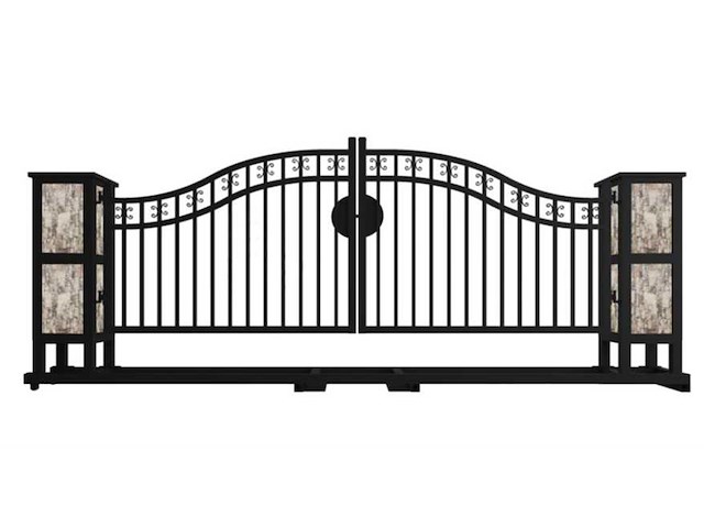 Rhino-cross-gates 600 cm toegangspoort/hek compleet met palen - afbeelding 1 van  1