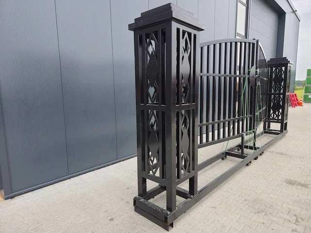 Rhino-cross-gates 600 cm toegangspoort/hek compleet met palen - afbeelding 6 van  11