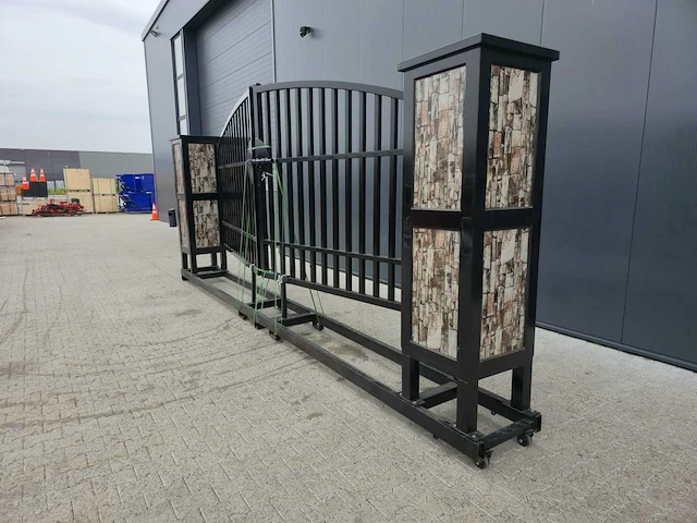 Rhino-cross-gates 600 cm toegangspoort/hek compleet met palen - afbeelding 5 van  10