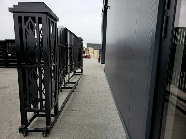 Rhino-cross-gates 600 cm toegangspoort/hek compleet met palen - afbeelding 9 van  11