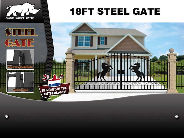 Rhino-cross-gates paard 547cm toegangspoort/hek 18ft - afbeelding 2 van  2
