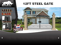 Rhino-cross-gates plain 365cm toegangspoort/hek 12ft - afbeelding 3 van  3