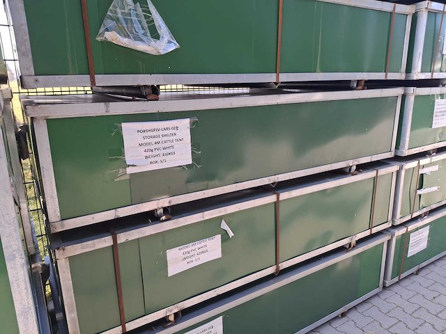 Rhino-cross-shelter - 4m cattle tent - 4x4x3,15 meter - dieren shelter / weidetent wit - afbeelding 1 van  2