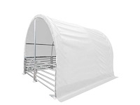 Rhino-cross-shelter - 4m cattle tent - 4x4x3,15 meter - dieren shelter / weidetent wit - afbeelding 1 van  3