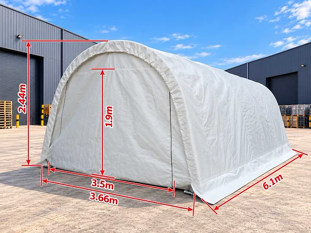 Rhino-cross-shelter 122008r 6,1x3,66x2,44 m opslagtent / opslagshelter - afbeelding 2 van  3