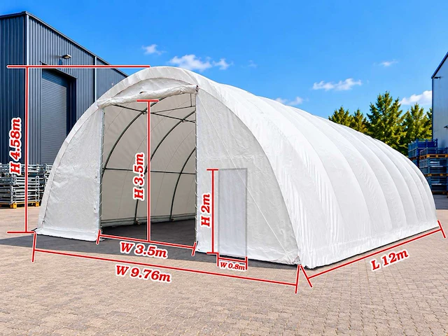 Rhino-cross-shelter 324015rp 12x9,76x4,58 m opslagtent / opslagshelter - afbeelding 3 van  10