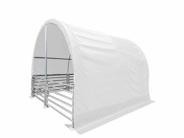 Rhino-cross-shelter 4m cattle tent 4x4x3,15 meter dieren shelter / weidetent wit - afbeelding 1 van  3