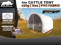 Rhino-cross-shelter 4m cattle tent 4x4x3,15 meter dieren shelter / weidetent wit - afbeelding 3 van  3