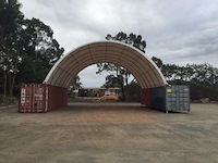 Rhino-cross-shelter c2040 - 12x6x2 m - opslagtent / opslagshelter tussen 2 containers - afbeelding 2 van  2