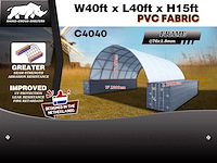 Rhino-cross-shelter c4040 - 12x12x4,5 m opslagtent / opslagshelter tussen 2 containers - afbeelding 1 van  2
