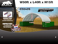 Rhino-cross-shelter c5040s 12x15,25x4,5 m opslagtent/opslagshelter tussen 2 containers - afbeelding 2 van  4