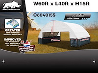 Rhino-cross-shelter c604015s 12x18x4,5 m opslagtent/opslagshelter tussen 2 containers - afbeelding 3 van  3
