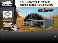 Rhino-cross-shelters 10 meter - cattle tent 9,76x9,76x4,5 m - dierenverblijf/tent - afbeelding 4 van  4