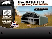 Rhino-cross-shelters 10 meter cattle tent 9,76x9,76x4,5 m dierenverblijf/tent - afbeelding 4 van  4