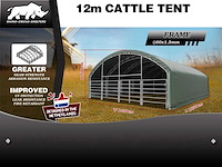Rhino-cross-shelters 12 meter cattle tent 12,2x12,2x5 m dierenverblijf/tent - afbeelding 3 van  3