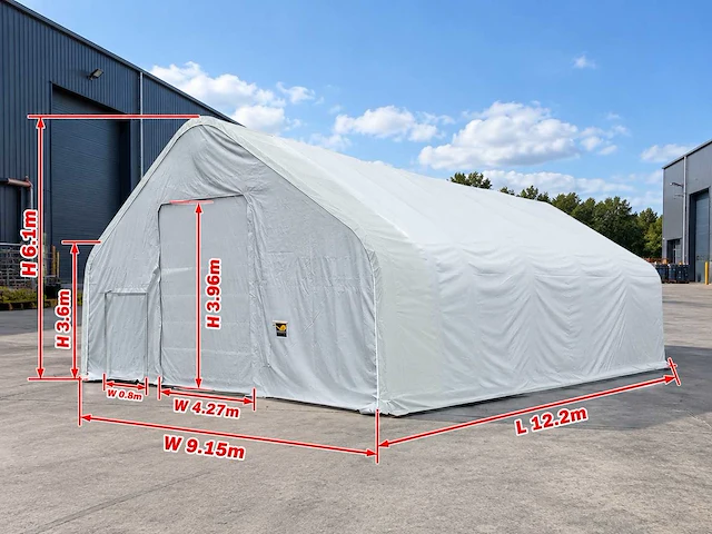 Rhino-cross-shelters 304020dp 12,2x9,15x6,1 m opslagtent / opslagshelter - afbeelding 2 van  7