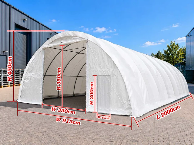 Rhino-cross-shelters 306515r 20x9,15x4,5 m opslagtent / opslagshelter - afbeelding 2 van  6