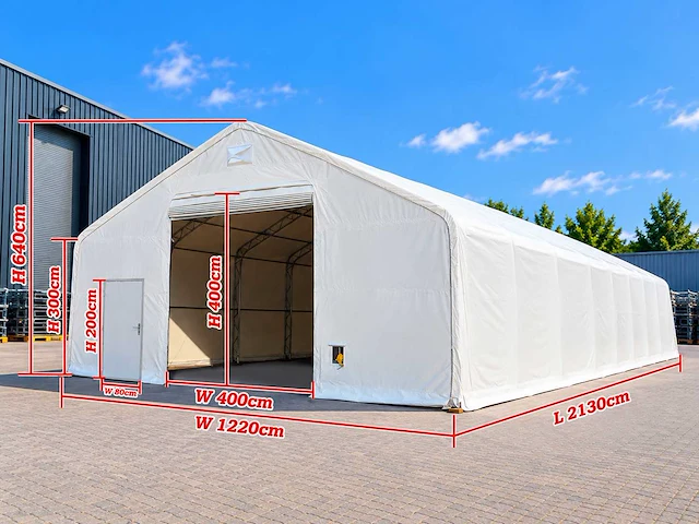 Rhino-cross-shelters 407021dp 21,3x12,2x6,4 m opslagtent / opslagshelter - afbeelding 2 van  7