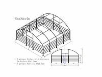 Rhino-cross-shelters 8 meter cattle tent 8x8x4 meter wit dierenverblijf - afbeelding 3 van  4