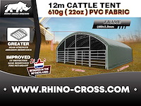 Rhino-cross-shelters cattle tent 12,2x12,2x5 m dierenverblijf - afbeelding 4 van  6