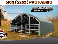 Rhino-cross-shelters cattle tent 12,2x12,2x5 m dierenverblijf - afbeelding 3 van  5