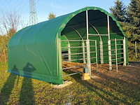 Rhino-cross-shelters cattle tent 6x6x3,7 m dierenverblijf wit - afbeelding 2 van  4