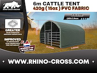 Rhino-cross-shelters cattle tent 6x6x3,7 m dierenverblijf - afbeelding 4 van  6