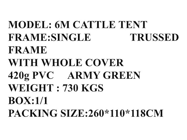 Rhino-cross-shelters cattle tent 6x6x3,7 m dierenverblijf - afbeelding 5 van  6