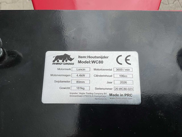 Rhino-cross wc80 kloofmachine - afbeelding 14 van  63