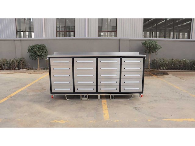 Rhino-cross-workbench - 7ft-20d-01c rvs - werkbank 20 lades - afbeelding 3 van  15